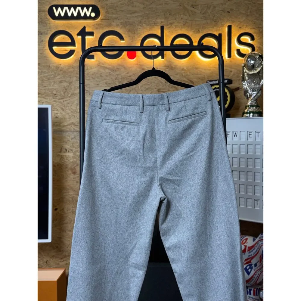 Off-White c/o Virgil Abloh Men’s Grey Tailored Dress Trousers – Wool Pants